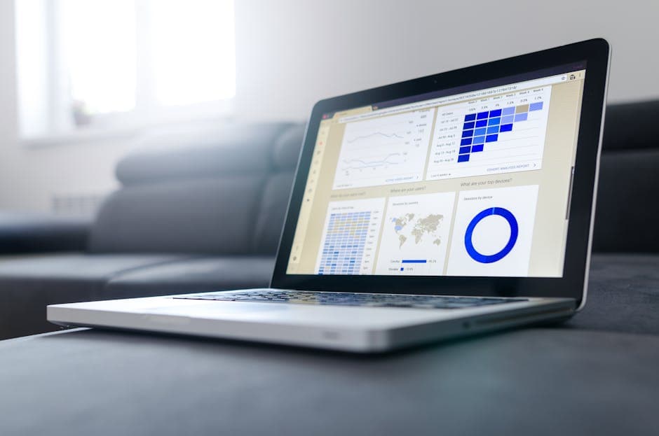 Laptop displaying analytics dashboards – tracking inter-annotator agreement metrics across a data annotation programme